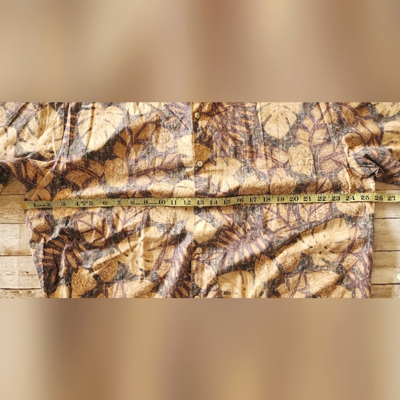 Tori Richard mens XL Hawaiian shirt Leaves tan brown - Picture 6 of 6